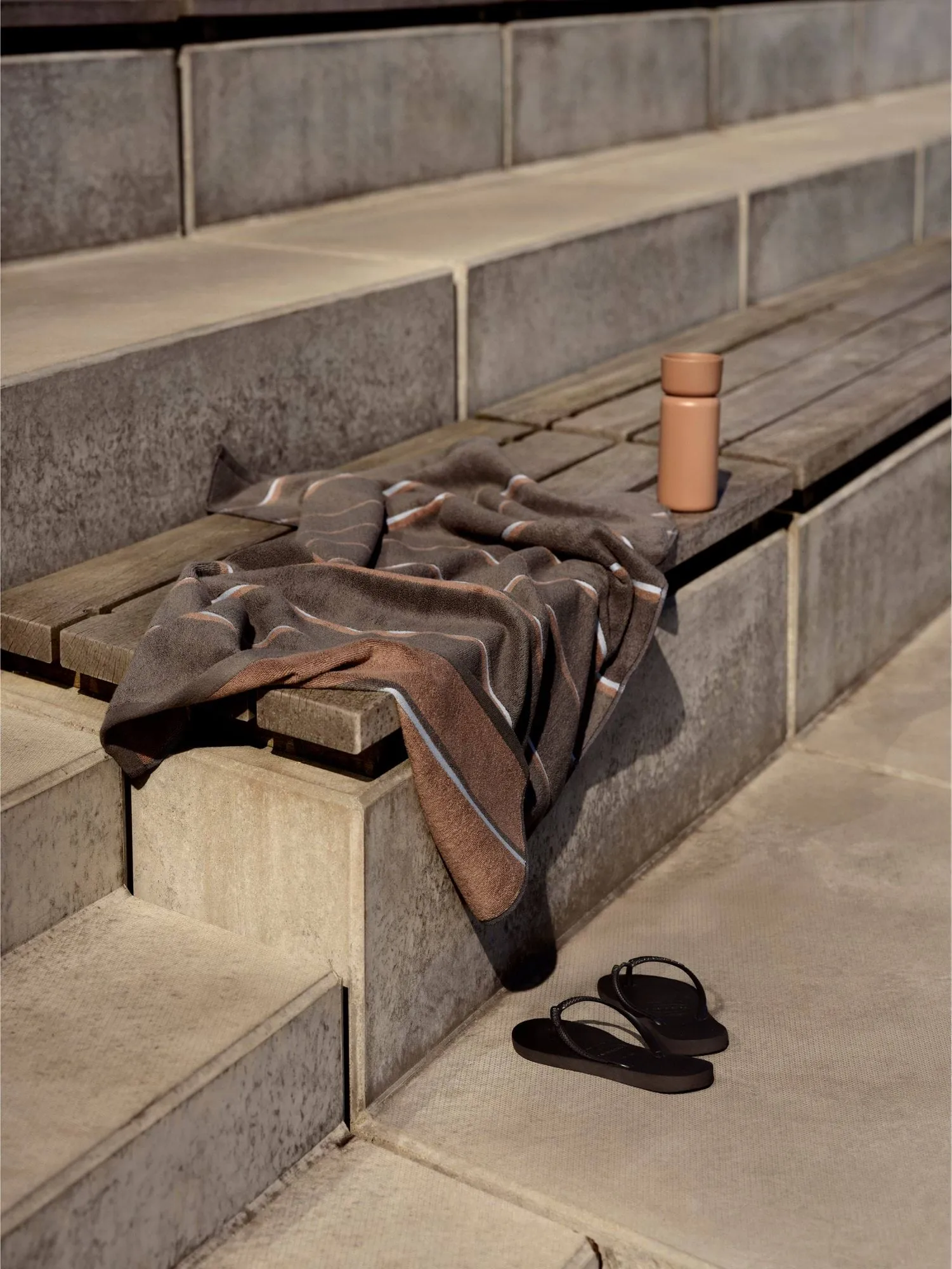Asciugamano sauna, Taupe-camel-sky blue, 70x140 cm Zone Denmark