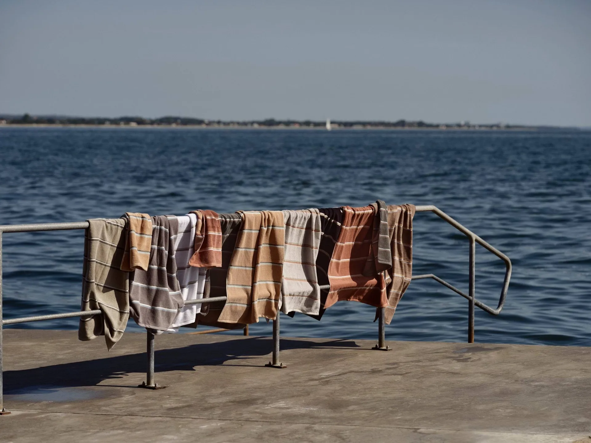 Asciugamano sauna, White-soft grey-eucalyptus, 70x140 cm Zone Denmark
