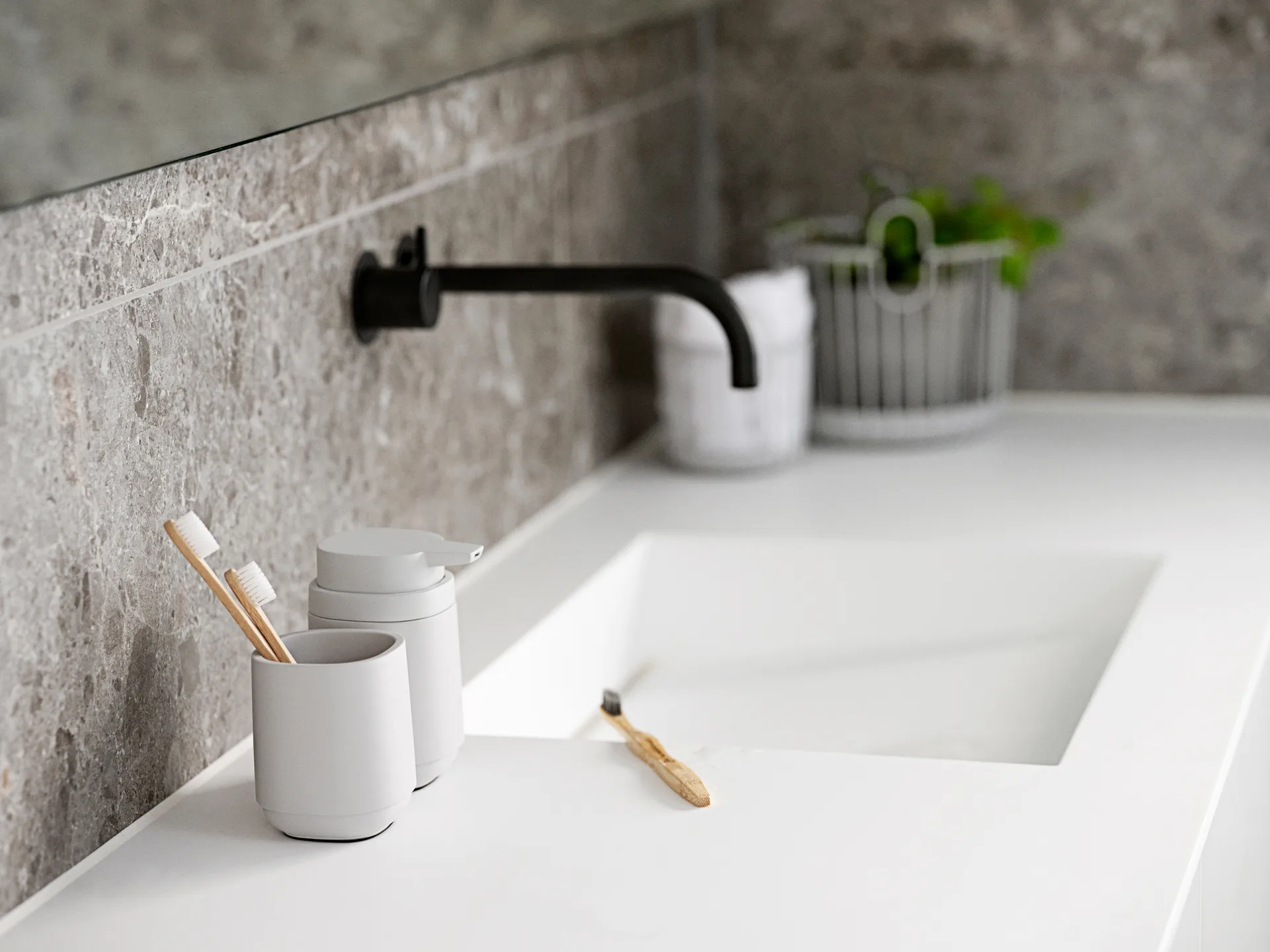 Dispenser di sapone Time 13 cm, Soft grey Zone Denmark