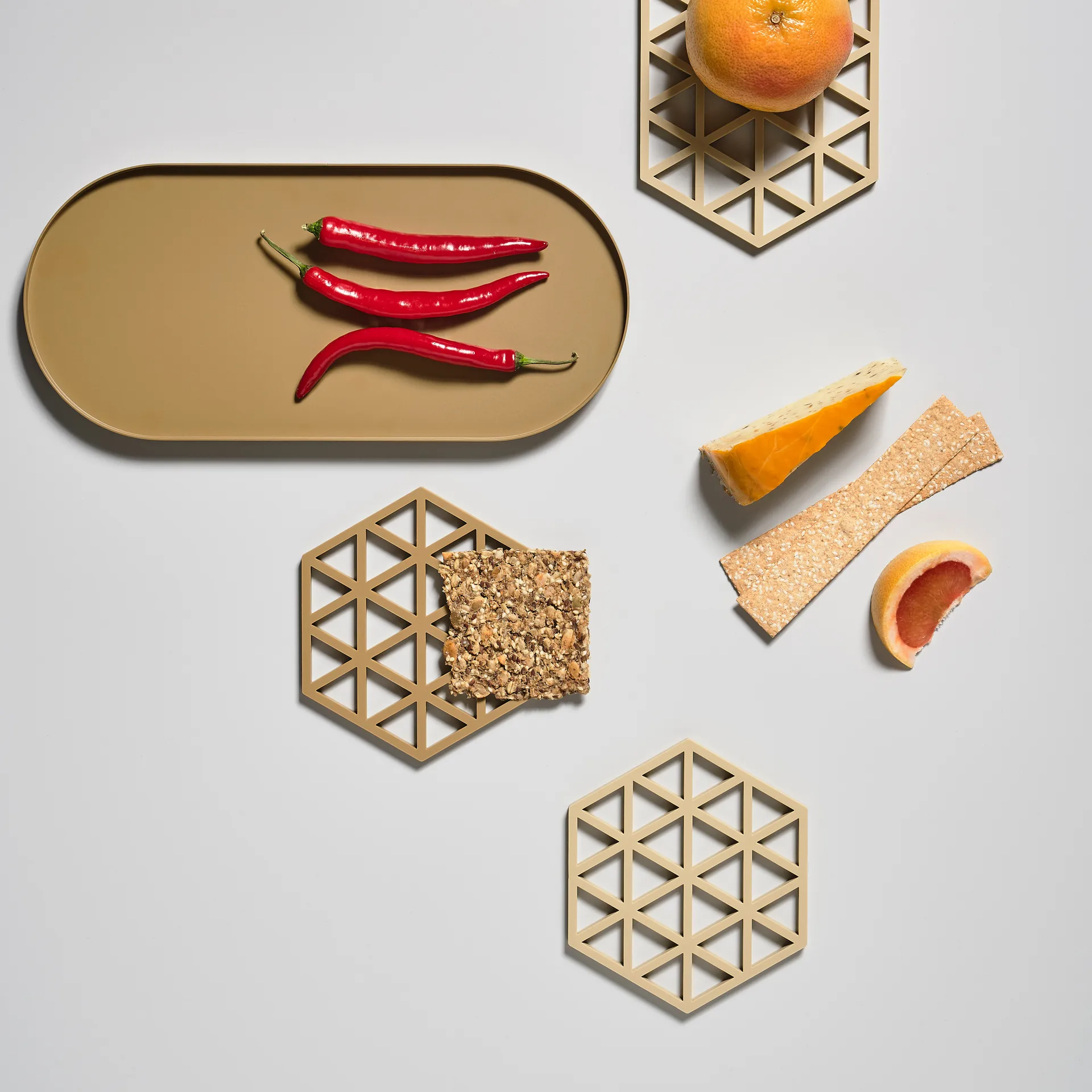 Sottopentola triangoli 14x16 cm, khaki Zone Denmark