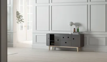 Cassapanca Peep M2 - slate grey, rovere pigmentato bianco - Zweed