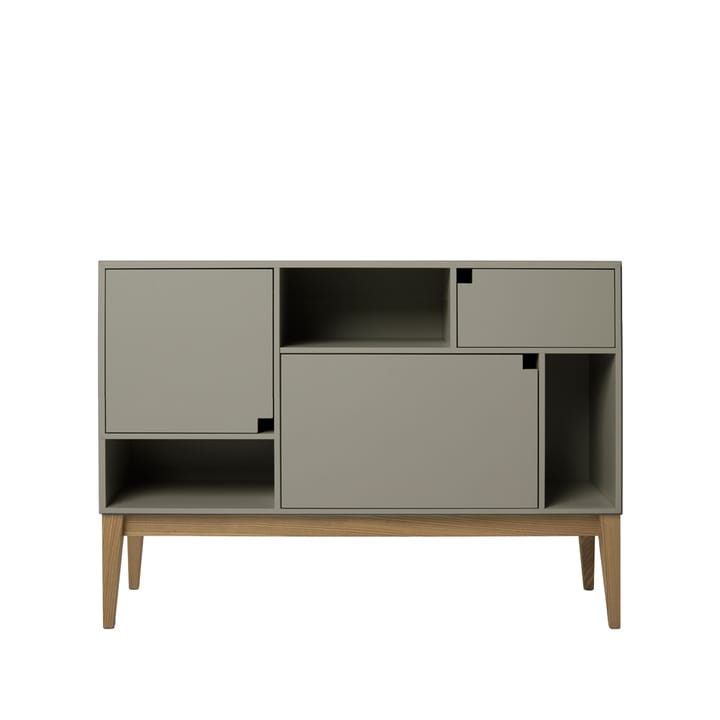 Credenza Citti 6x3 - grigio talpa, base in rovere laccato opaco - Zweed