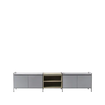 Credenza "Molto", bassa - grigio/rovere, 3 moduli - Zweed