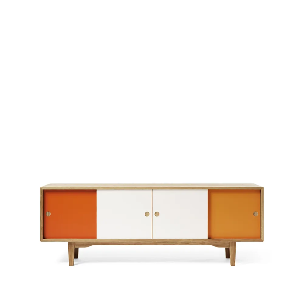 Credenza Moodi 180, arancione/bianco, struttura in rovere Zweed
