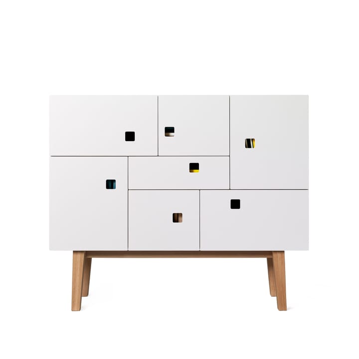 Credenza Peep C1 - bianco, retrò, struttura in rovere - Zweed