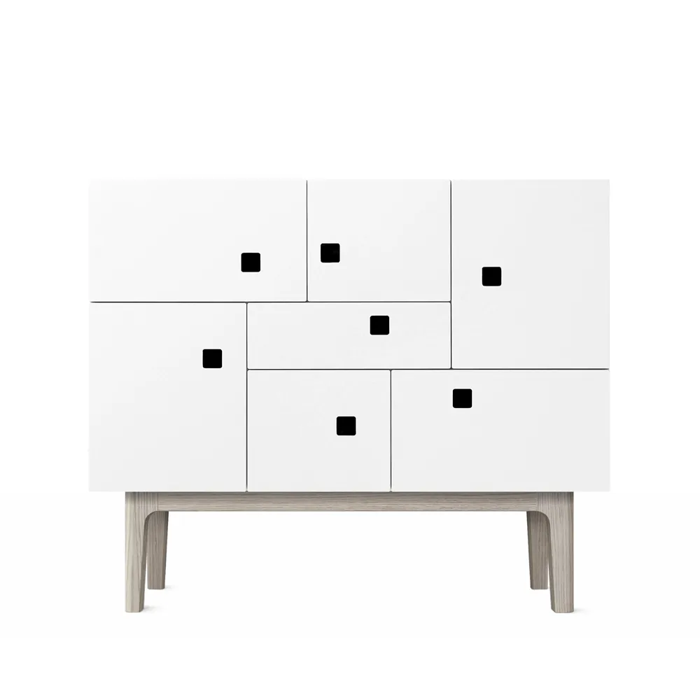 Credenza Peep C1, bianco, rovere pigmentato bianco Zweed