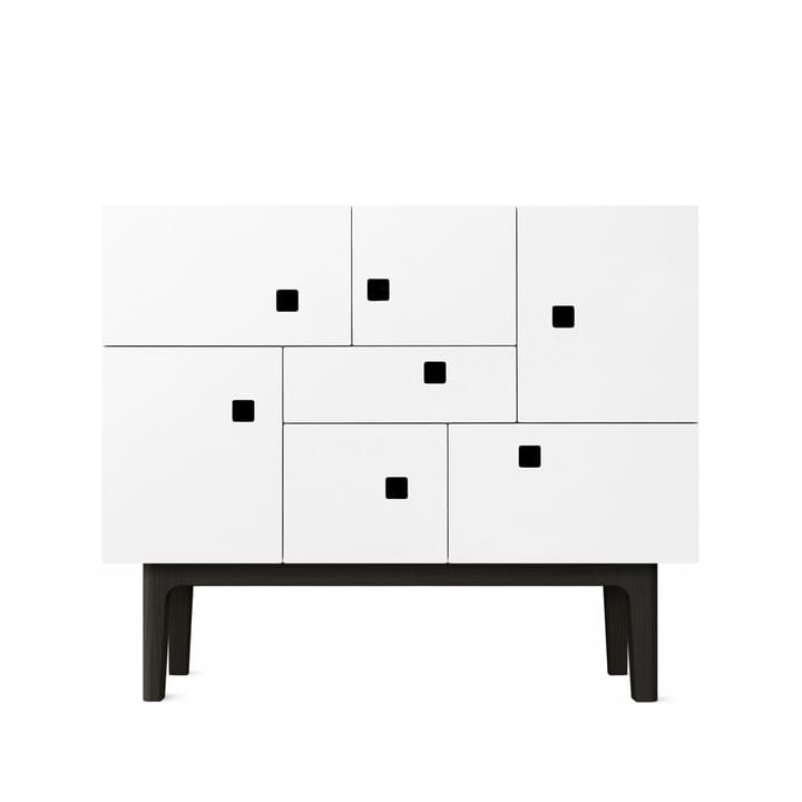 Credenza Peep C1 - bianco, struttura laccata in nero - Zweed