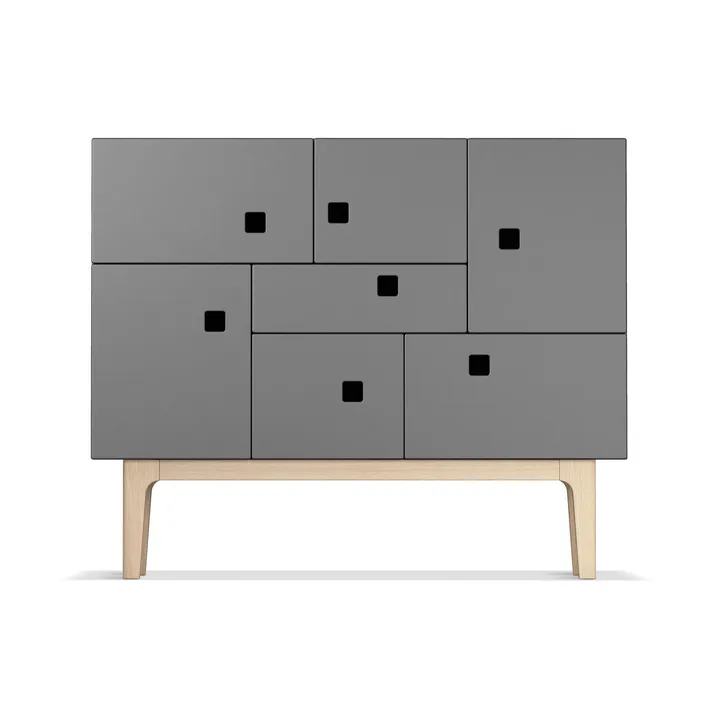Credenza Peep C1 - slate grey, rovere pigmentato bianco - Zweed
