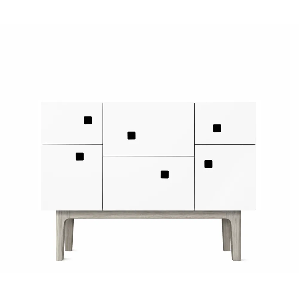 Credenza Peep C2, bianco, rovere pigmentato bianco Zweed