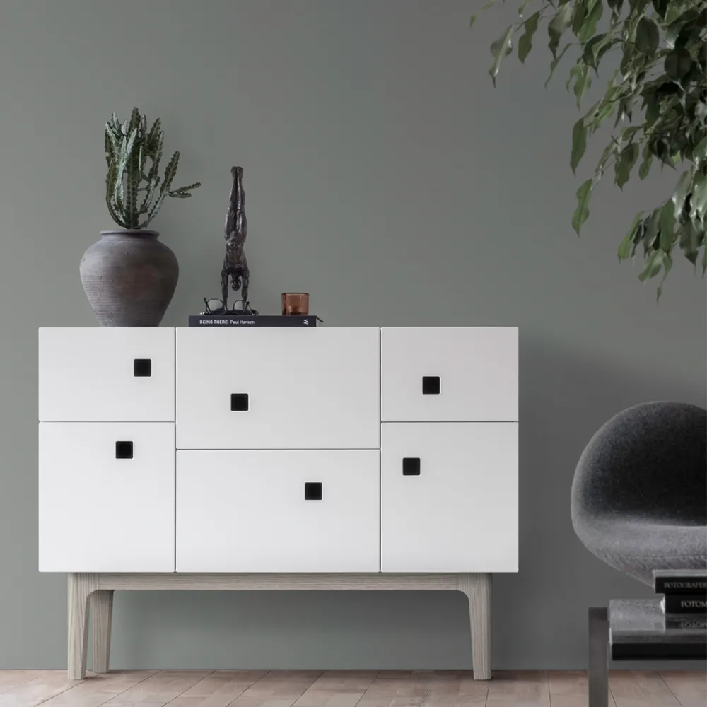 Credenza Peep C2, bianco, rovere pigmentato bianco Zweed