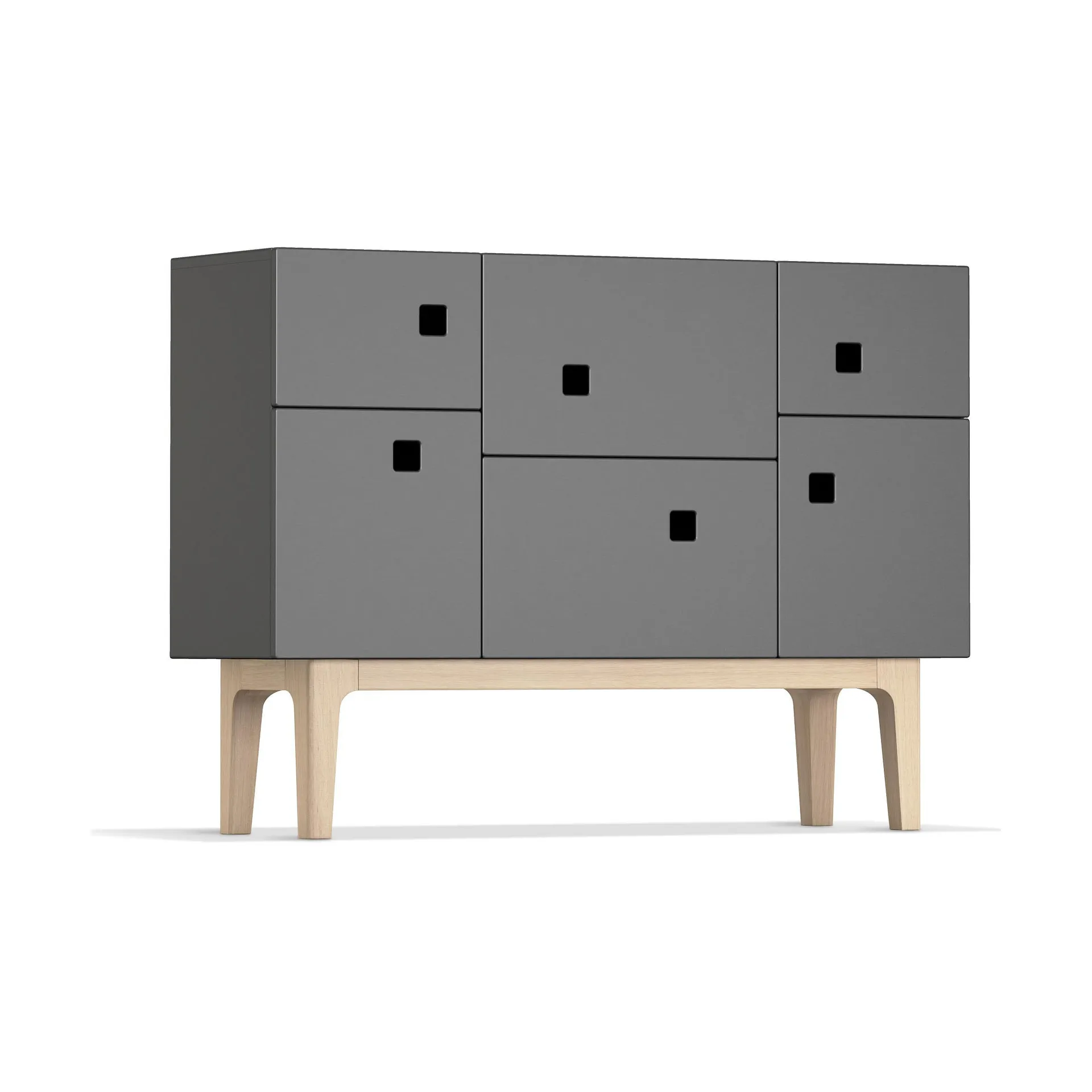 Credenza Peep C2, slate grey, rovere pigmentato bianco Zweed