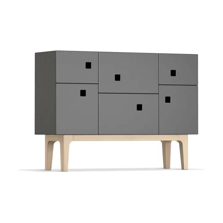 Credenza Peep C2 - slate grey, rovere pigmentato bianco - Zweed
