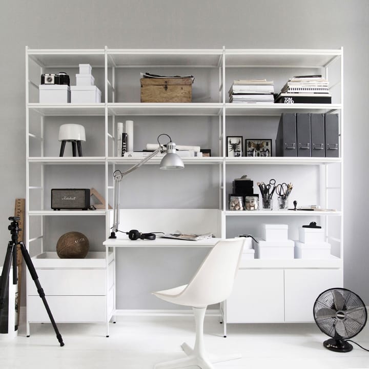 Scaffale basso "Molto" 840, bianco, cornice metallica bianca inclusa Zweed