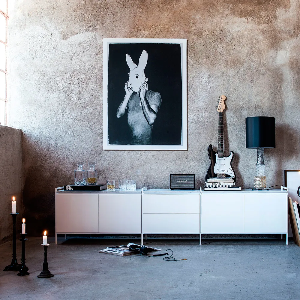 Scaffale modulare "Molto" 840, bianco, cornice metallica bianca inclusa Zweed