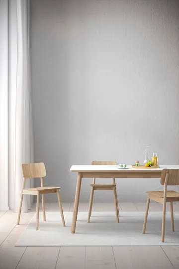 Tavolo da pranzo Dino 200 - bianco, base in rovere, nuovo - Zweed