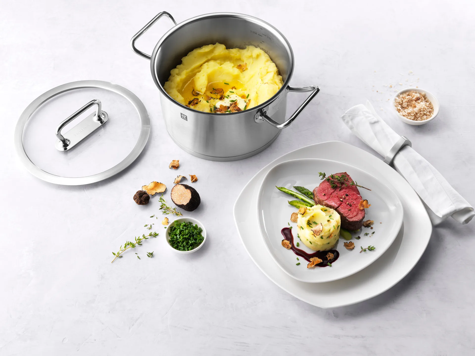 Casseruola in acciaio inox con coperchio in vetro Zwilling pro, 3,1 L Zwilling