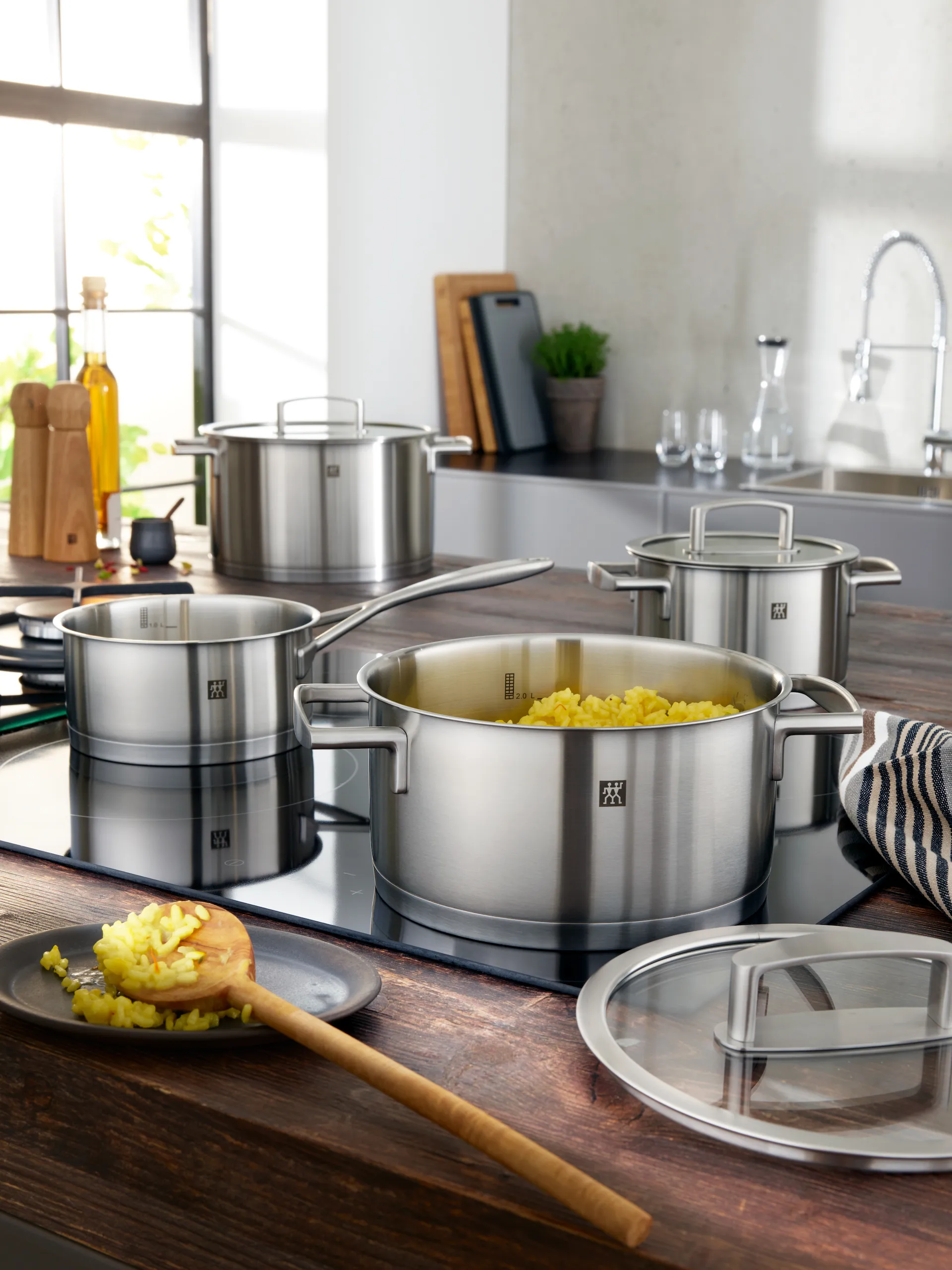 Casseruola Zwilling Vitality set 5 pezzi, Acciaio inossidabile-trasparente Zwilling