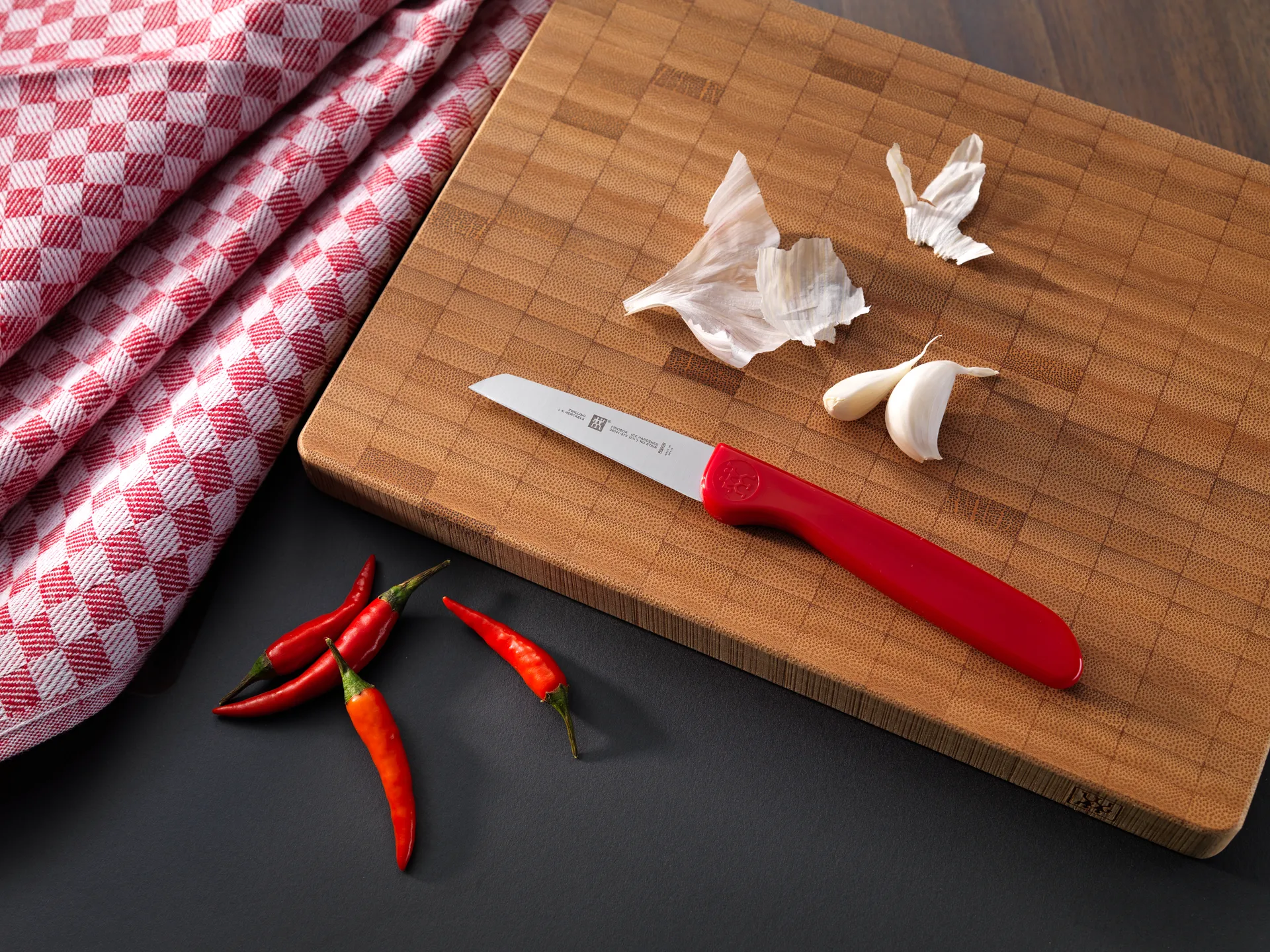 Coltello da verdura 7 cm Zwilling Twin grip, Rosso-acciaio inox Zwilling