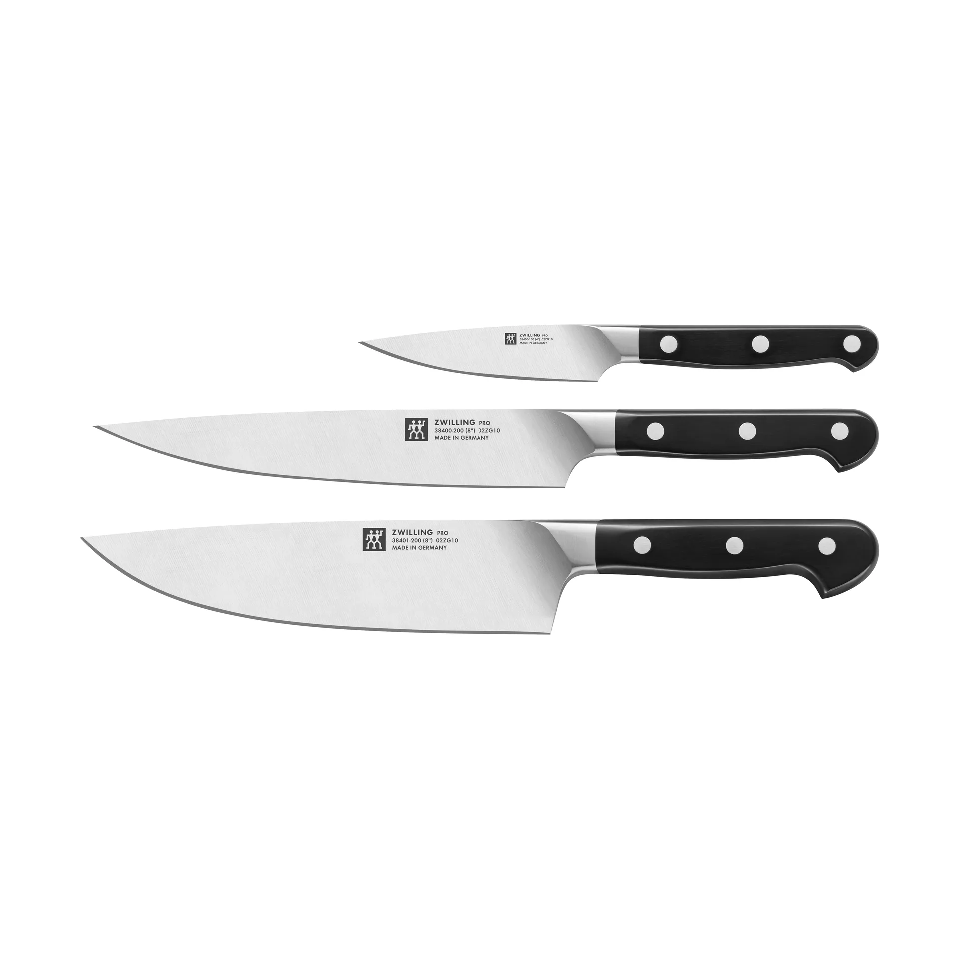 Set di coltelli 3 pezzi Zwilling Pro, Nero-acciaio inox Zwilling