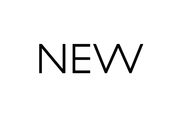 La parola NEW in carattere sans-serif nero su sfondo bianco.